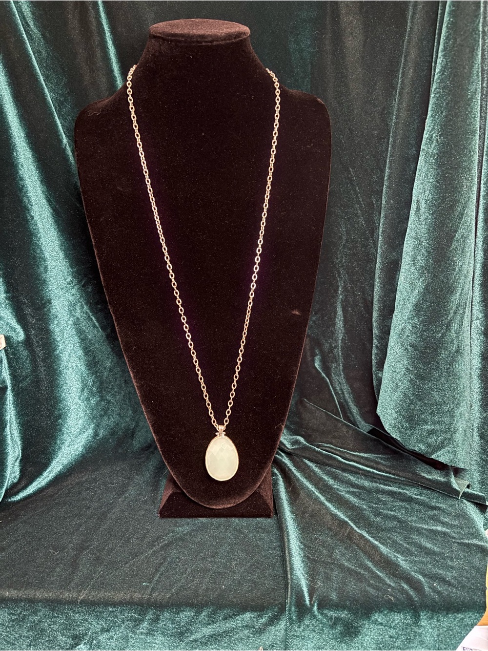 Stella and Dot reversible Stone Pendant Necklace - Silver Chain